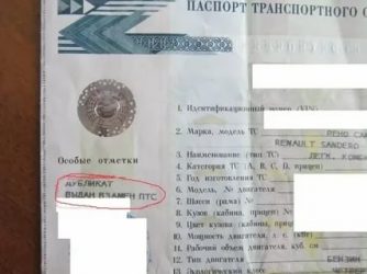 ПТС взамен утраченного что значит?